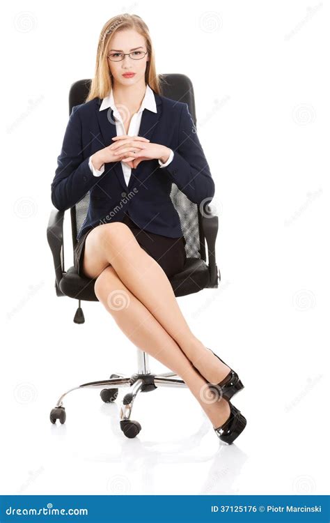 Beautiful Young Business Woman Sitting On A Chair Royalty Free Stock Image Image 37125176