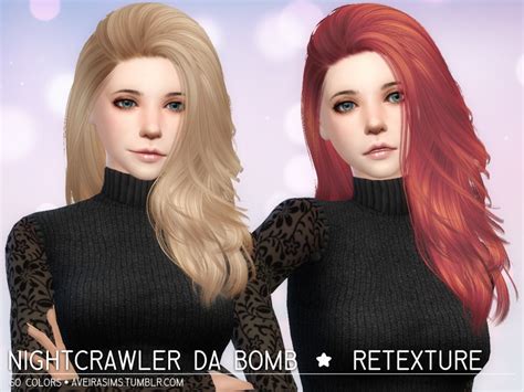 Sims 4 Hairs Aveira Sims 4 Nightcrawler Da Bomb Hair Retextured