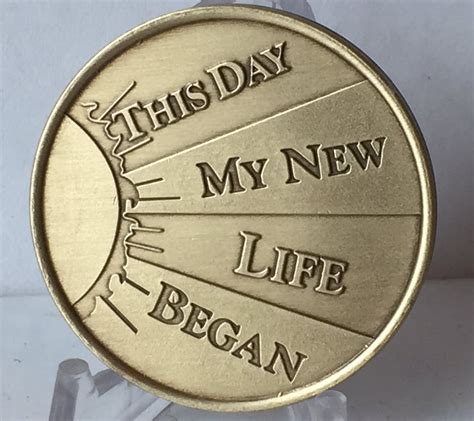 Personalized Engraved Sobriety Medallion Coin Sober Date Aa Na Bronze
