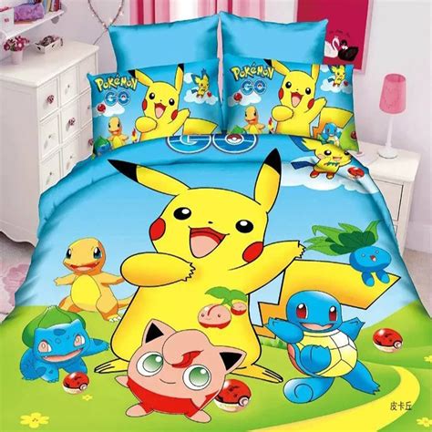 Hot Sale Pikachu Cartoon Bedding Sets Childrens Bedroom Decoration