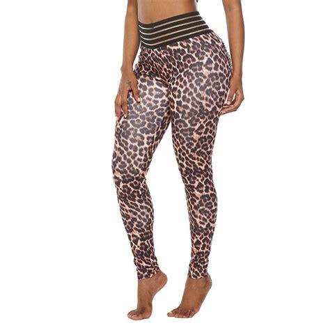 fittoo fittoo women yoga pant leopard print high waist sports fitness leggings sexy butt