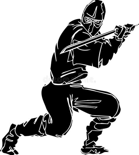 Ninja Shadow Silhouette Vector Stock Vector Illustration Of People