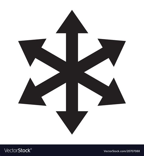 Multiple Arrow Six Way Direction Icon Royalty Free Vector