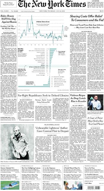 The New York Times International Edition In Print For Friday July 14