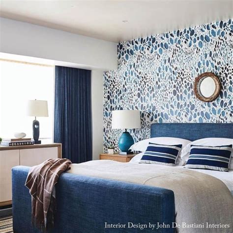 Blooms Wallpaper In Navy 1000 Bedroom Wallpaper Accent Wall Master