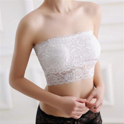 women s tube top sexy lace lingerie invisible push up bralette seamless strapless bra lady