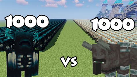 1000 Wardens Vs 1000 Ravagers Minecraft Youtube