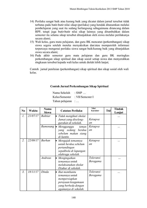 Contoh Format Penilaian Sikap Siswa Imagesee