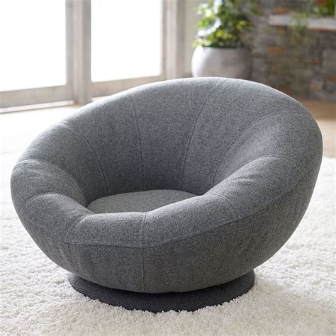 An icon it its own right, the glorious wingback chair is a modern take on the more traditional wingback. Tweed Charcoal Groovy Swivel Chair | Swivel chair, Round ...