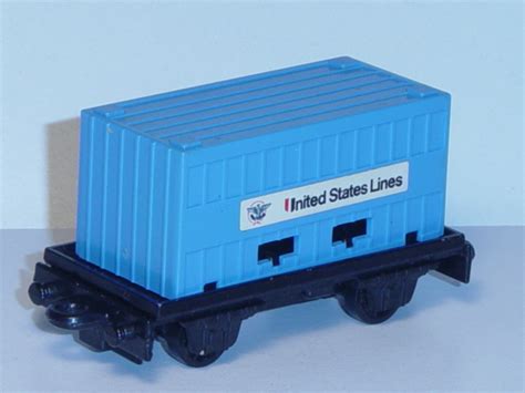 Flat Car Schwarz Psi Container Lichtblau United States Lines