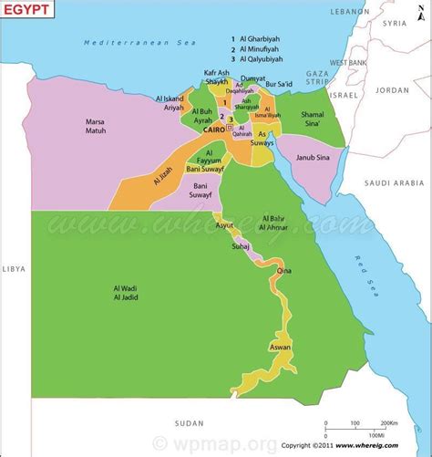 Political Map Of Egypt