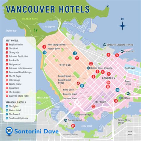 Vancouver Hotel Map Best Areas Neighborhoods And Places To Stay