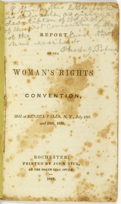 Image 4 Of Report Of The Womans Rights Convention Held At Seneca