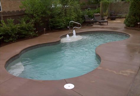 Small Fiberglass Inground Pool Backyard Design Ideas