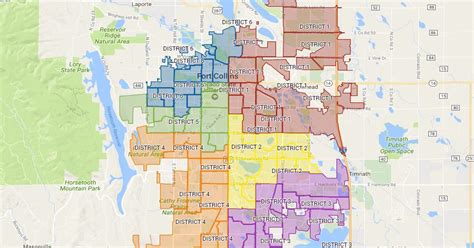 Map: Fort Collins City Council Districts
