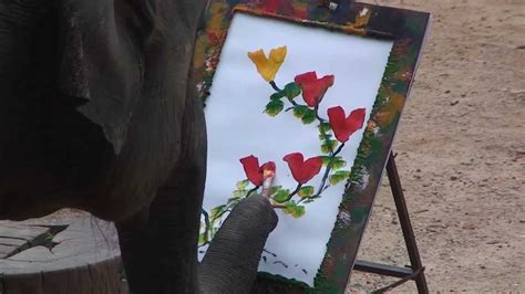 Elephant Painting In Thailand Youtube