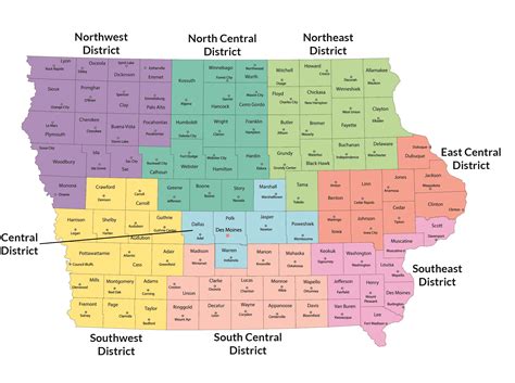 School Districts In Iowa Map Map
