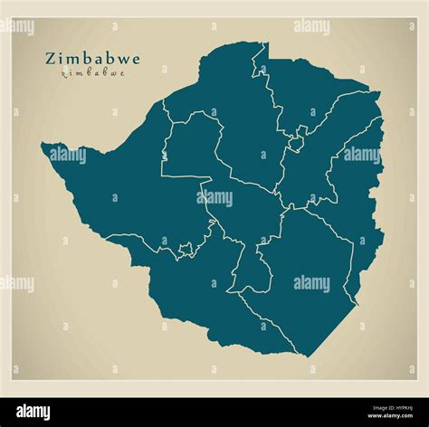 Modern Map Zimbabwe With Provinces Zw Stock Vector Image And Art Alamy