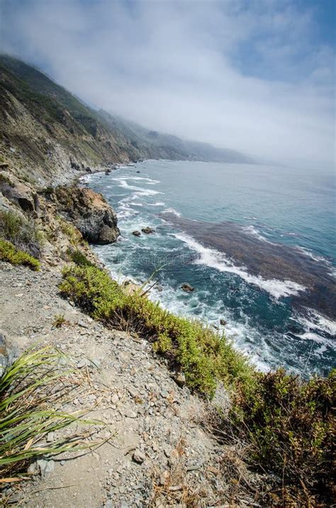 Rugged Scenery Along The Pacific Coast Highway Near Big Sur Stock Image