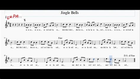 Jingle Bells Flauto Dolce Note Spartito Karaoke Canto