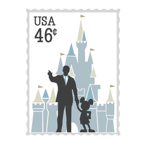 Walt Disney Stamp Illustration Illustration Graphic