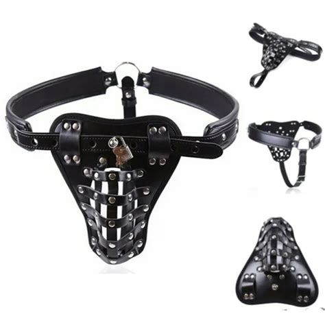 Pu Leather Men Chastity Cage Belt Device Pants Underwear Lock Adult Ring Bondage 2039 Picclick