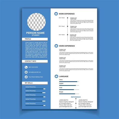 Formato curriculum vitae basico word curriculum vitae chileno simple. plantilla de currículum azul y blanco limpio 696800 - Descargar Vectores Gratis, Illustrator ...