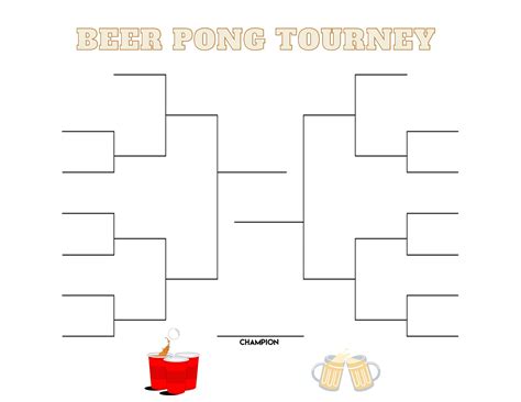 12 Team Beer Pong Tournament Bracket Instant Download Etsy Australia