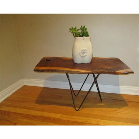 Raw edge wood slab square coffee table. Live Raw Edge Slab Wood Coffee Table | Chairish