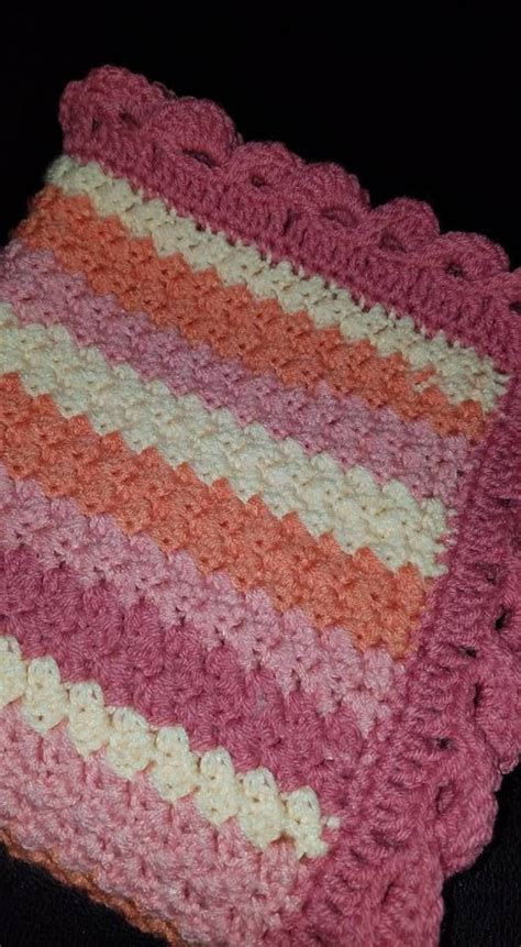 Crochet Peaches And Cream Baby Blanket Afghan Great Baby Crochet