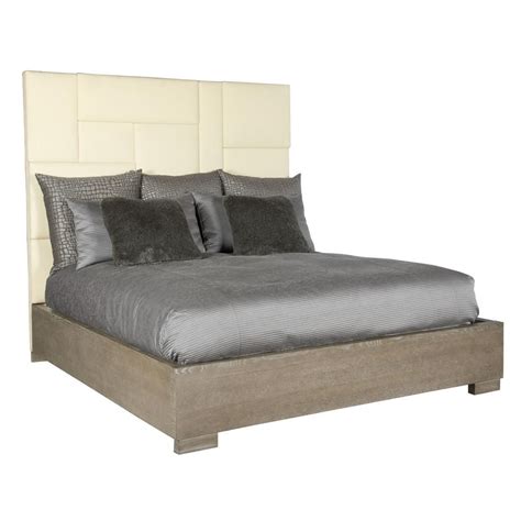 Gwyneth Modern Classic Taupe Wood Upholstered Bed Queen Wood And