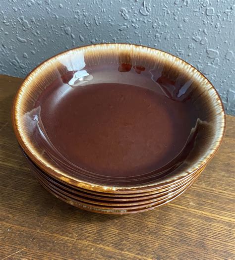 Vintage Mccoy Set Of 6 Bowls Brown Pottery Mccoy Dining Soup Etsy