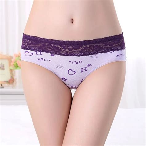 New 95 Cotton Underwear Women Panties Cute Lace Briefs Low Waist