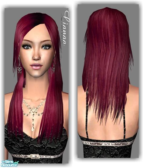 The Sims Resource Hair Set Migdalia Henna Red