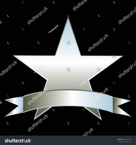 Vector Illustration Silver Star Ribbon On Stock Vector Royalty Free