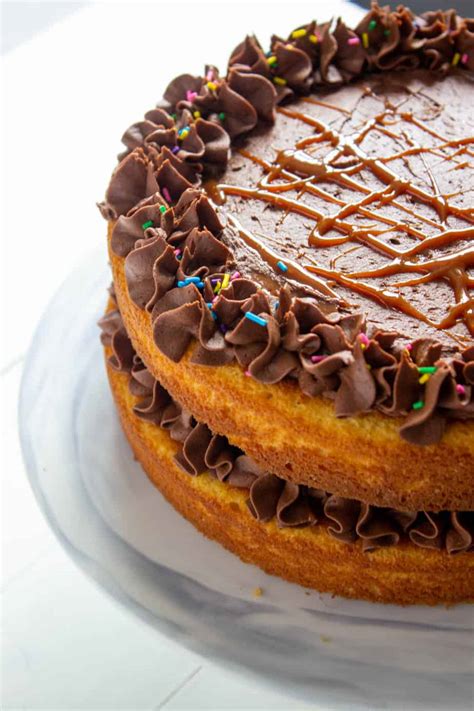 The Perfect Vanilla Cake With Easy Chocolate Frosting Flour And Spice