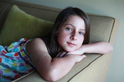 Pre Teen Portrait Of Brown Haired Girl By Stocksy Contributor Dina