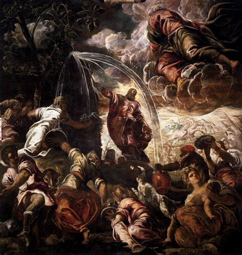 Moses Drawing Water From The Rock By Tintoretto Illustration World
