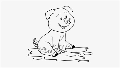 Pig In Mud Coloring Page Png Image Transparent Png Free Download On