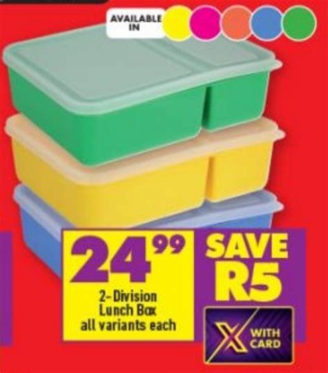 2 Division Lunch Box All Variants Offer At Shoprite