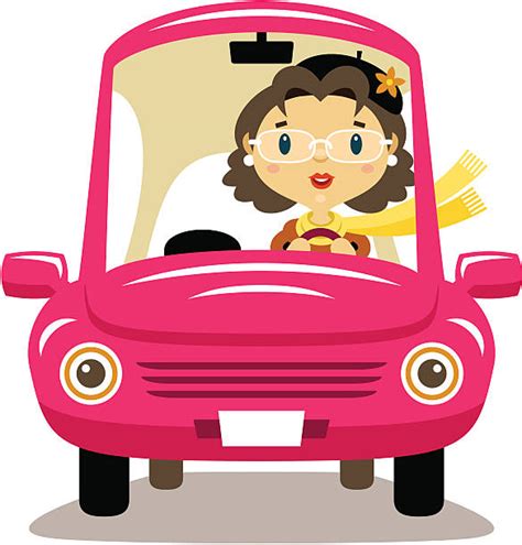 Royalty Free Woman Driving Car Clip Art Vector Images And Illustrations