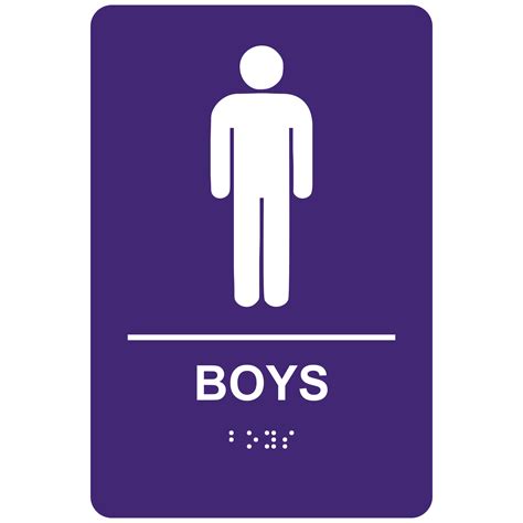 Boys Toilet Sign Braille Signs