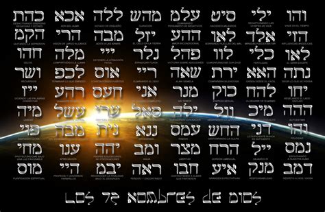 72 Nombres De Dios En La Biblia Reverasite