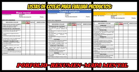 Listas De Cotejo Para Evaluar Productos Ie Imagenes Educativas