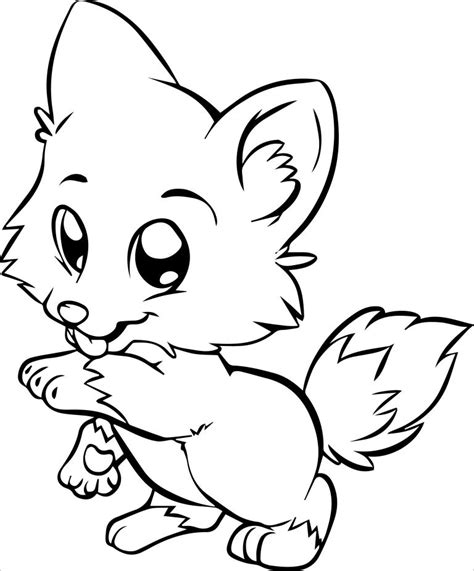Baby Fox Coloring Page Coloringbay