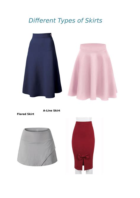 Pdf Different Types Of Skirts A Line Skirt Flared Skirt