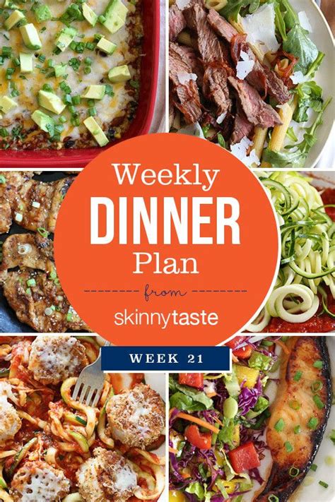 Skinnytaste Dinner Plan Week 21 Dinner Plan Meal Planning Menus