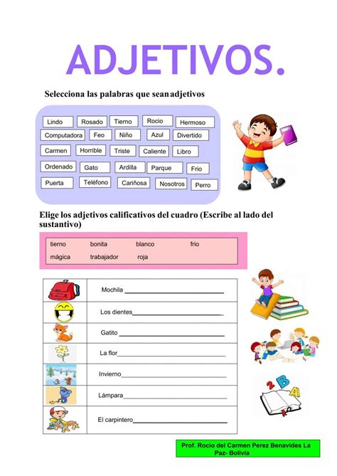 Adjetivos Calificativos Worksheet For Tercero Spanish Lessons Online