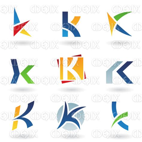 Colorful Abstract Icons And Designs For Letter K Cidepix