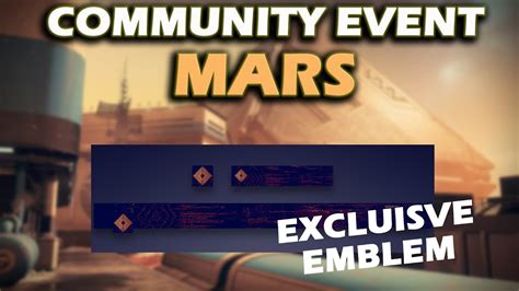 Destiny 2 Mars Community Event Week Of Sept 3rd Exclusive Emblem